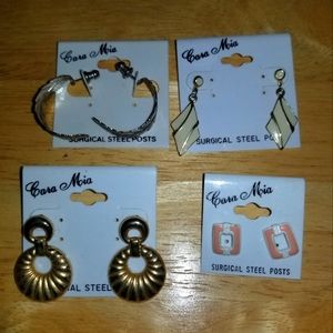 NWT 4 Pair of Vintage Cara Mia Pierced Earrings.